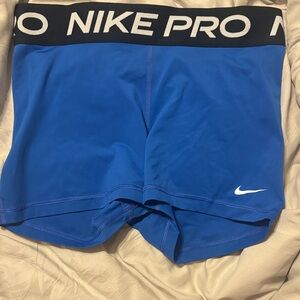 Nike Blue Performance Compression Shorts with Black Waistband
